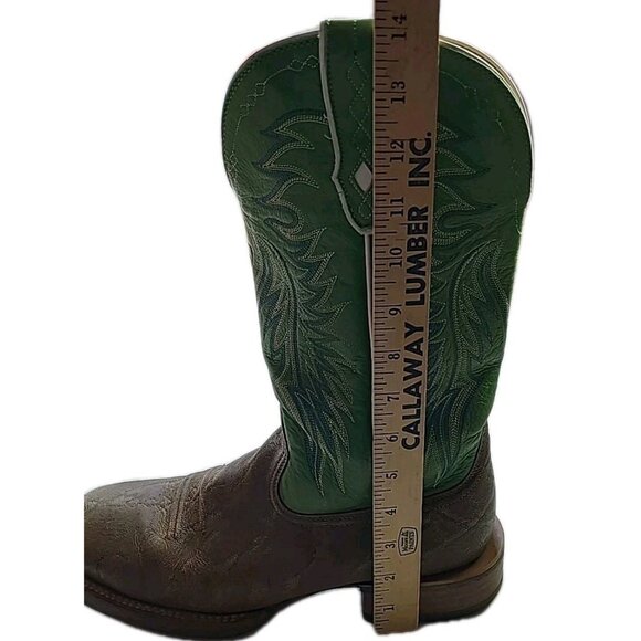 Ariat Men’s Western Leather Cowboy Boots Big Loop Square Toe Green Size 10D - Picture 15 of 15